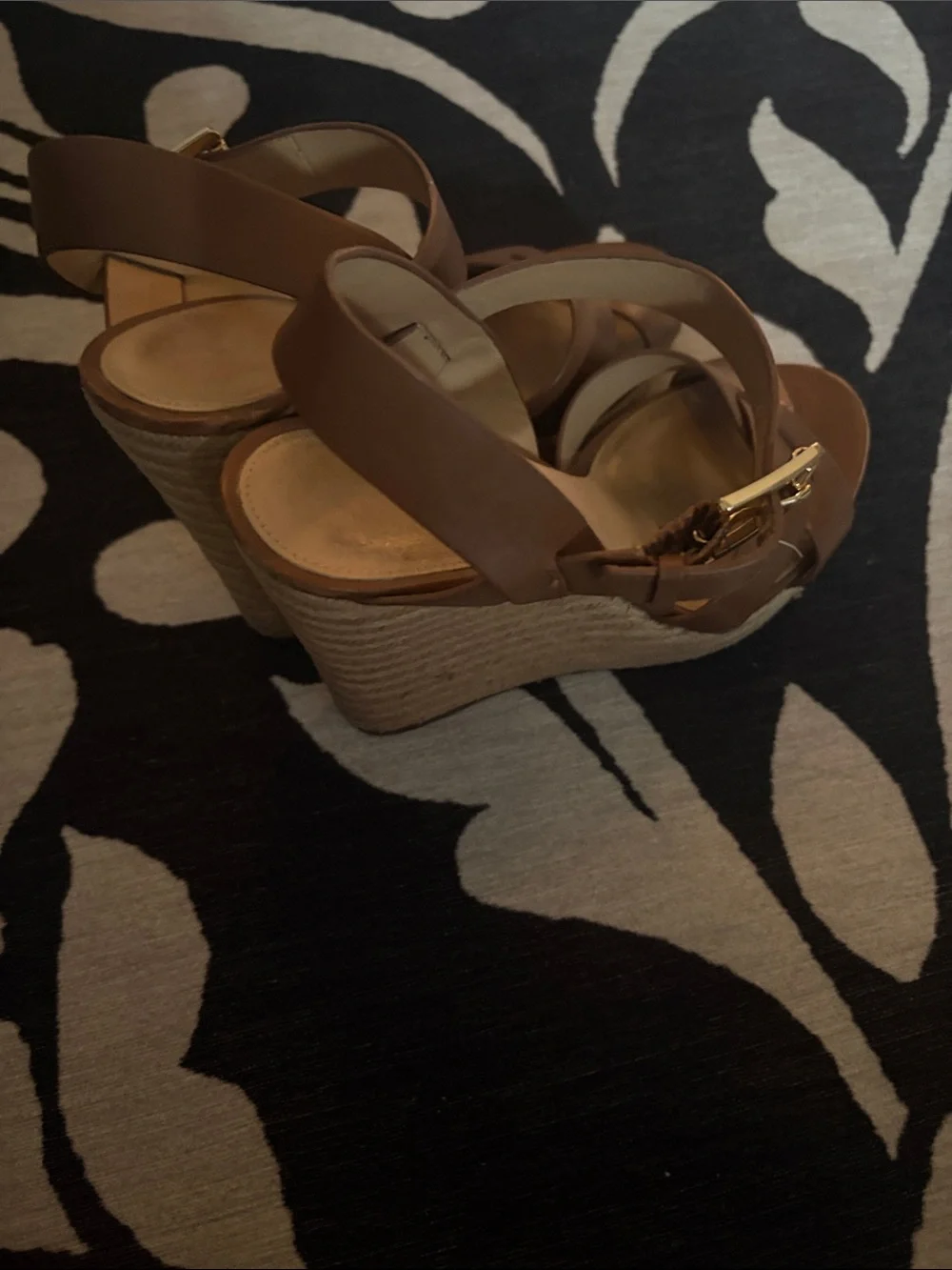 Michael Kors Brown Espadrille Wedge Sandals